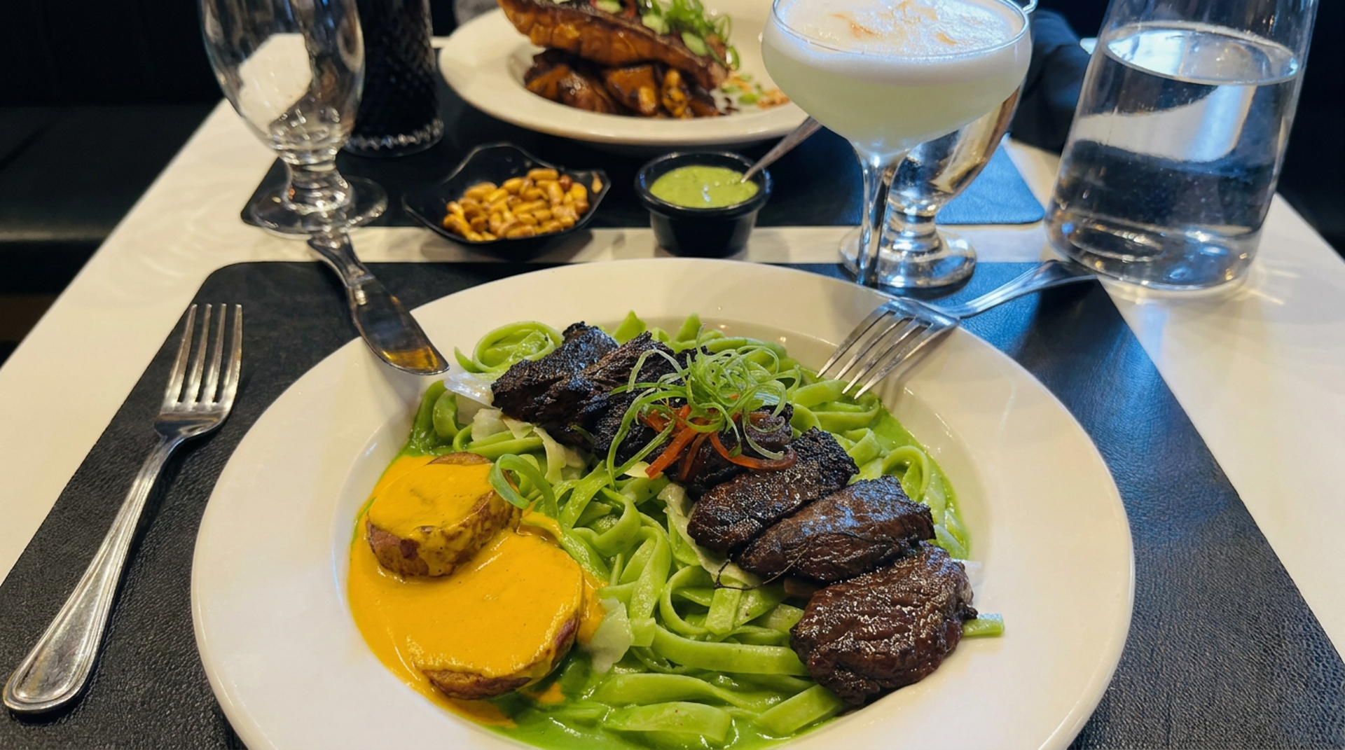 Steak and tacos al pastor