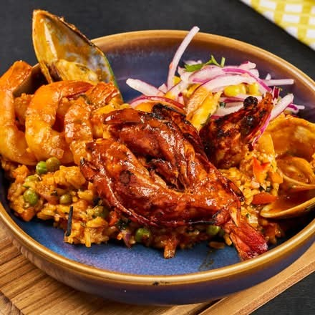 Arroz con Mariscos (Peruvian Seafood Rice).