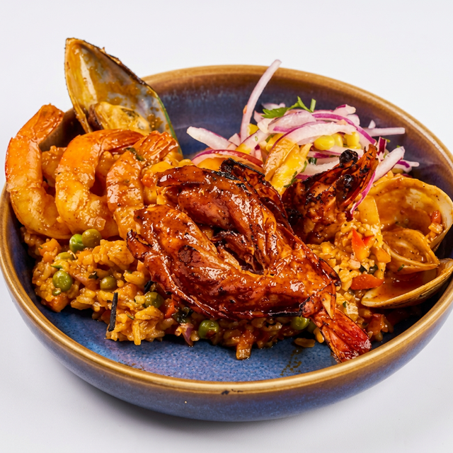Arroz con Mariscos (Peruvian Seafood Rice).