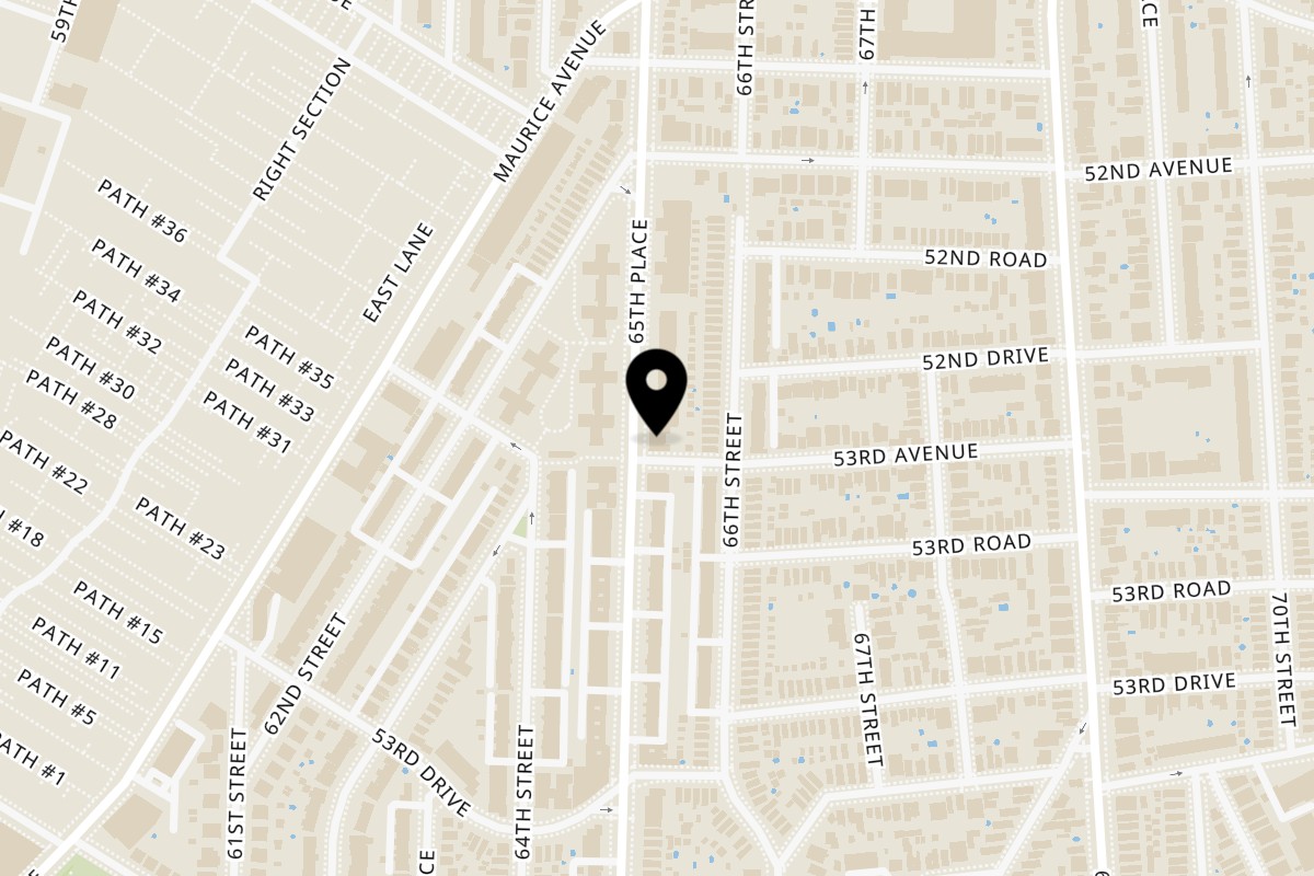 Map showing the location of Mama Pisco Nikkei on 52-75 65th Pl in Woodside